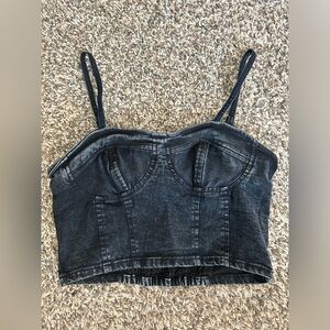 Black Denim Style Tank